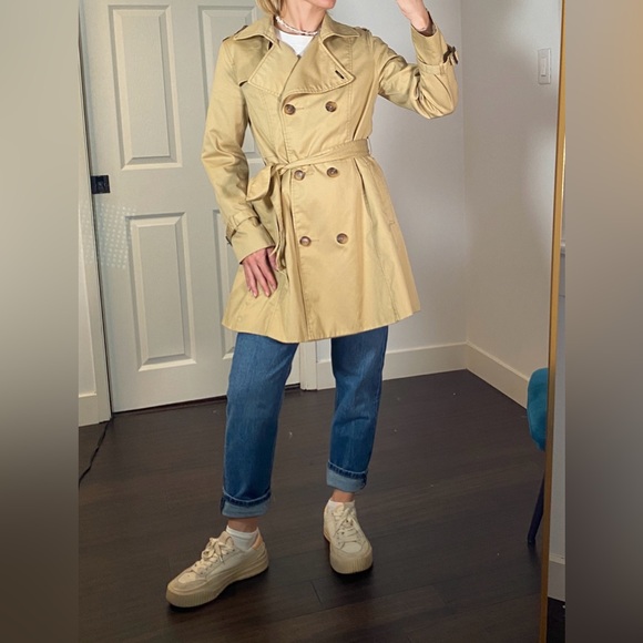 H&M Classic Beige Trench Coat - Size 8 - Picture 6 of 9